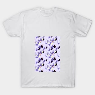 Retro half moon with stars and purple background T-Shirt